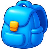 Blue backpack prize icon