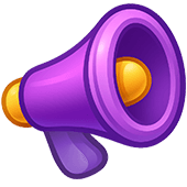 Purple megaphone marketing icon