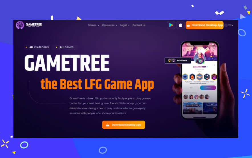 Gametree app that helps find game mates online