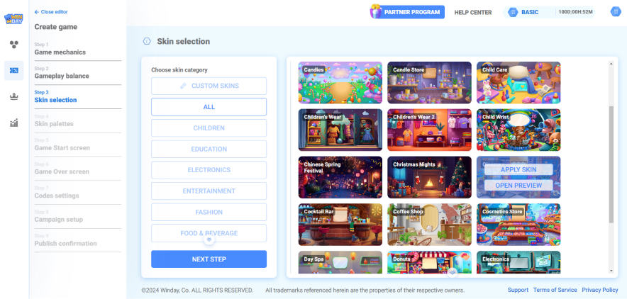 Creating games in Marketing Gamification Platform