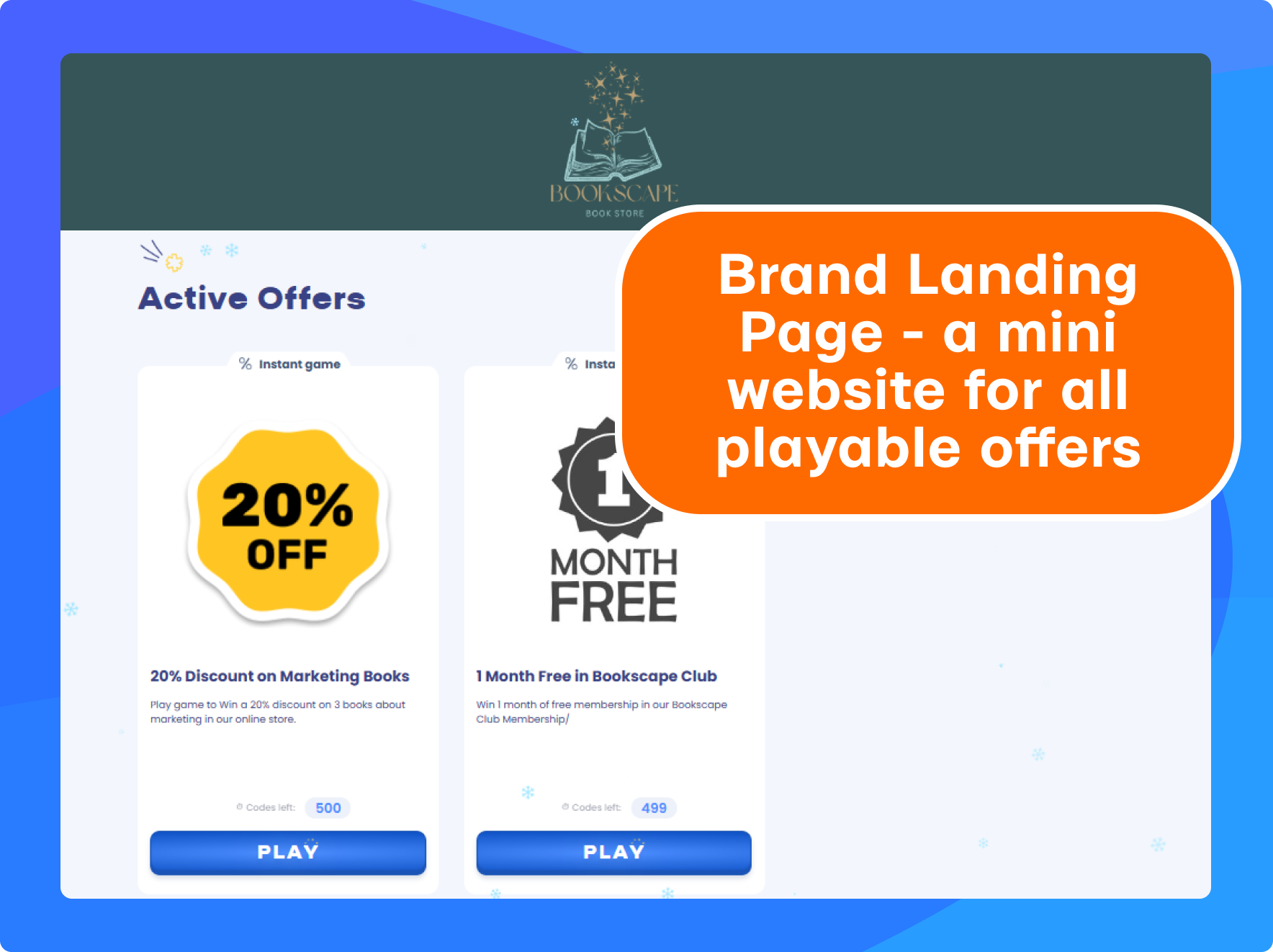 Brand Landing Page - a mini website for all playable offers