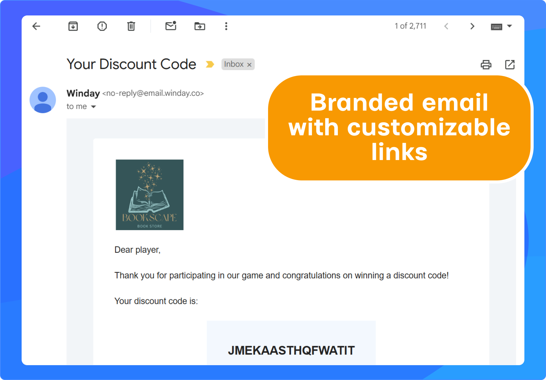 Branded email with customizable links