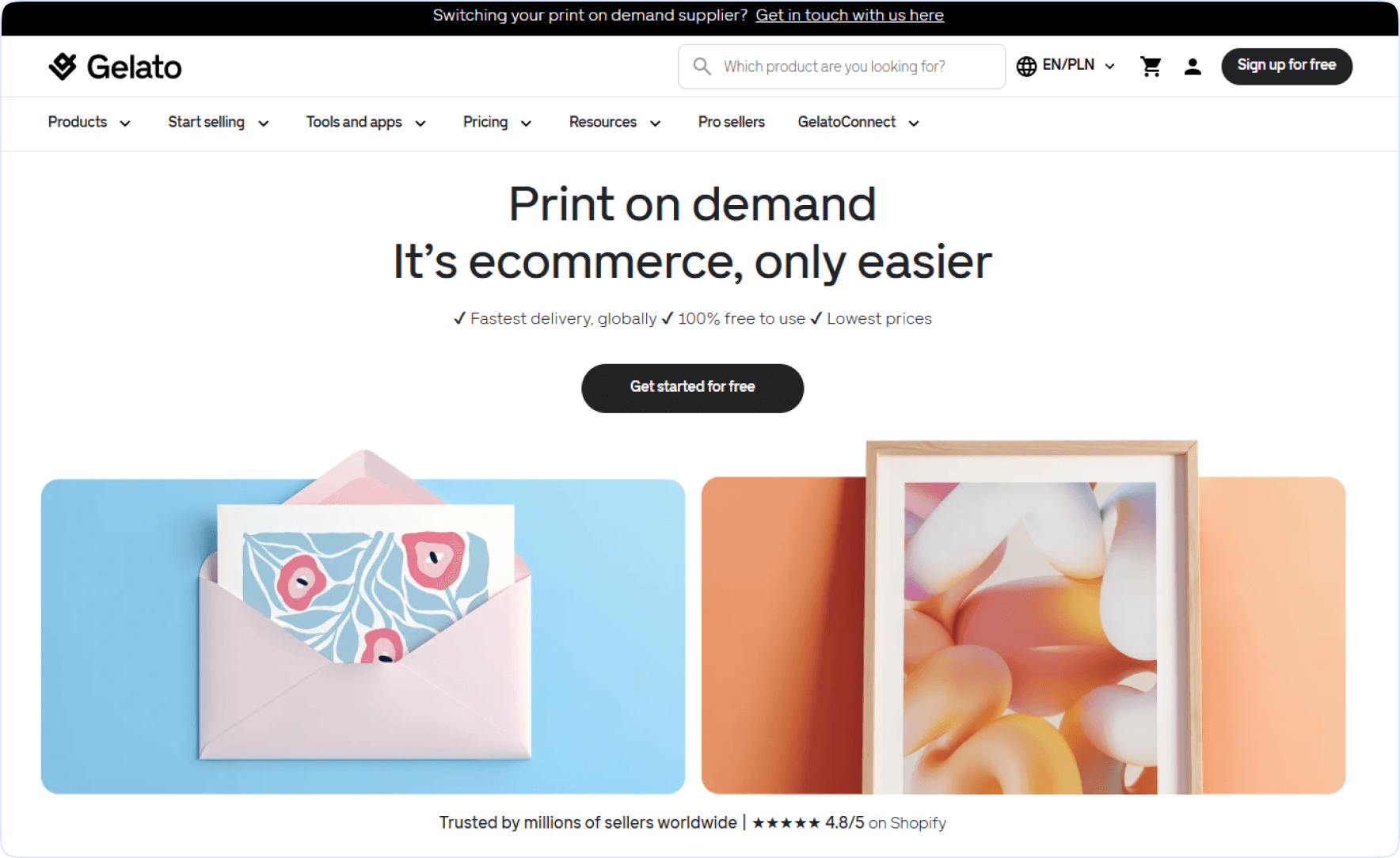 Gelato print-on-demand marketplace