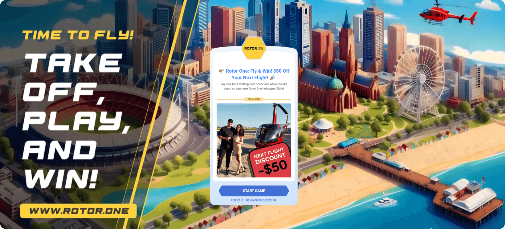 Rotor One Helicopter Ride Discount Offer Game on Winday Club