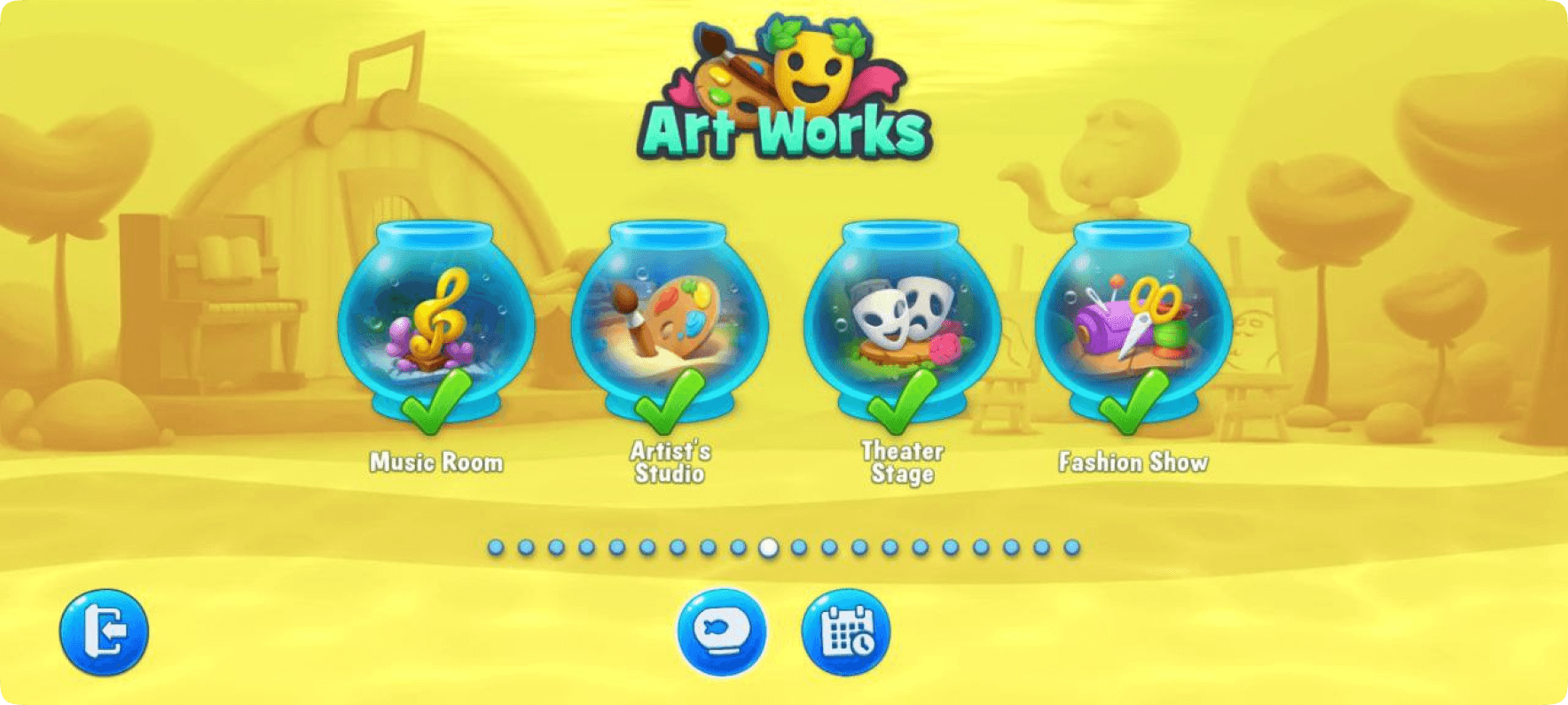 Level progression example in a mobile game