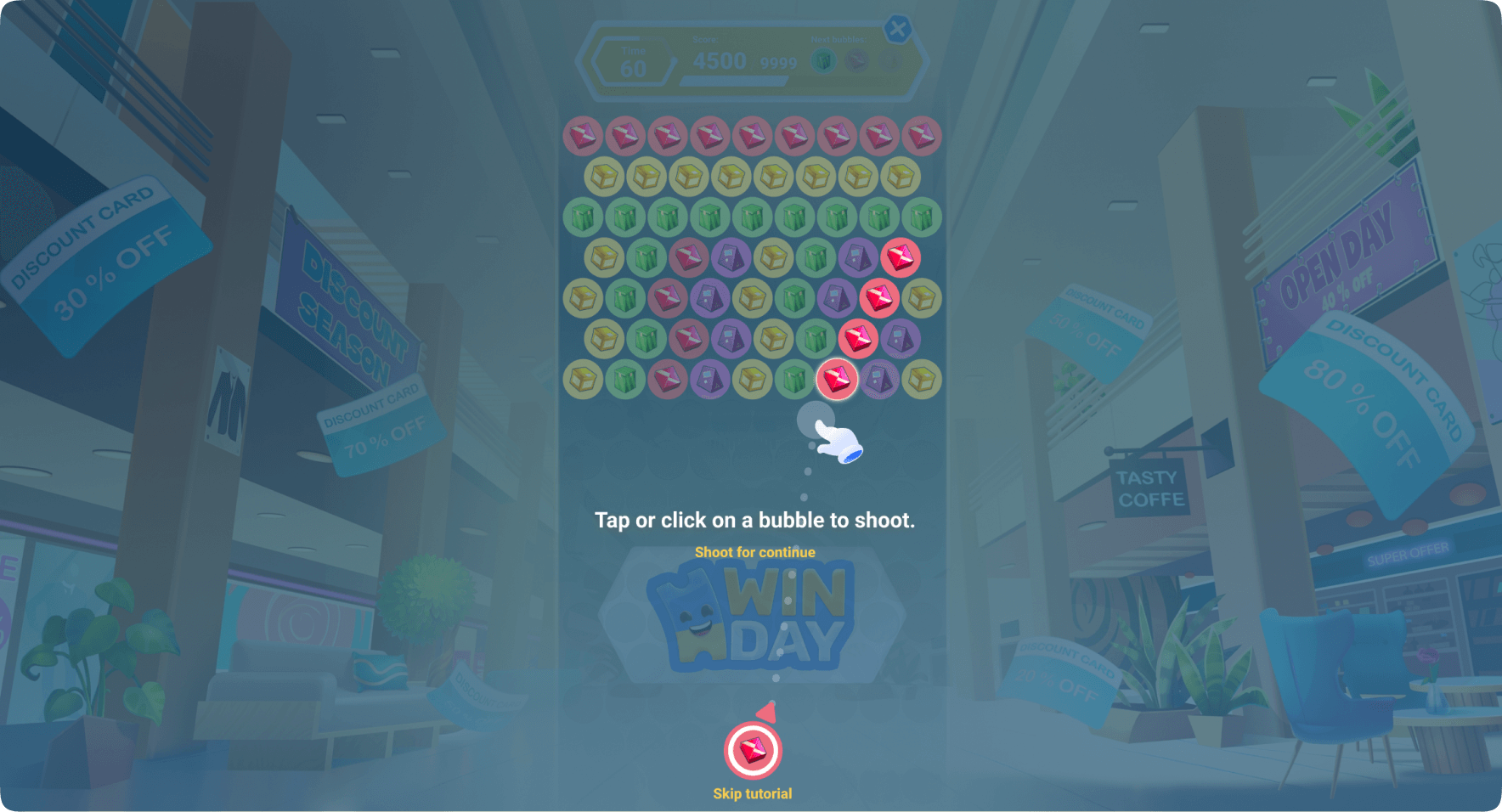 Bubble Shooter game created on Winday platform