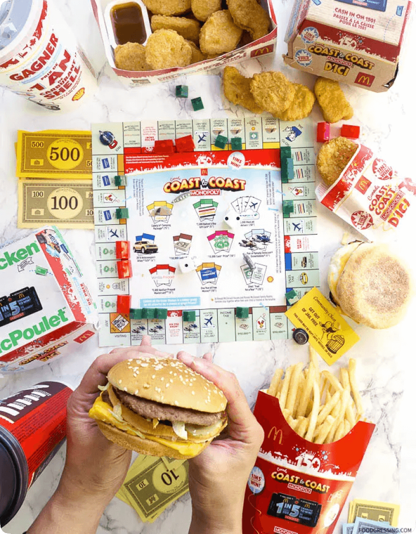 The McDonald’s monopoly game in Canada in 2024