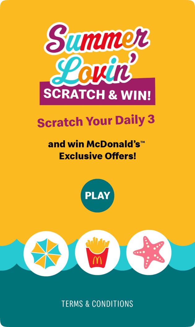 McDonald’s Scratch & Win marketing game Summer Lovin