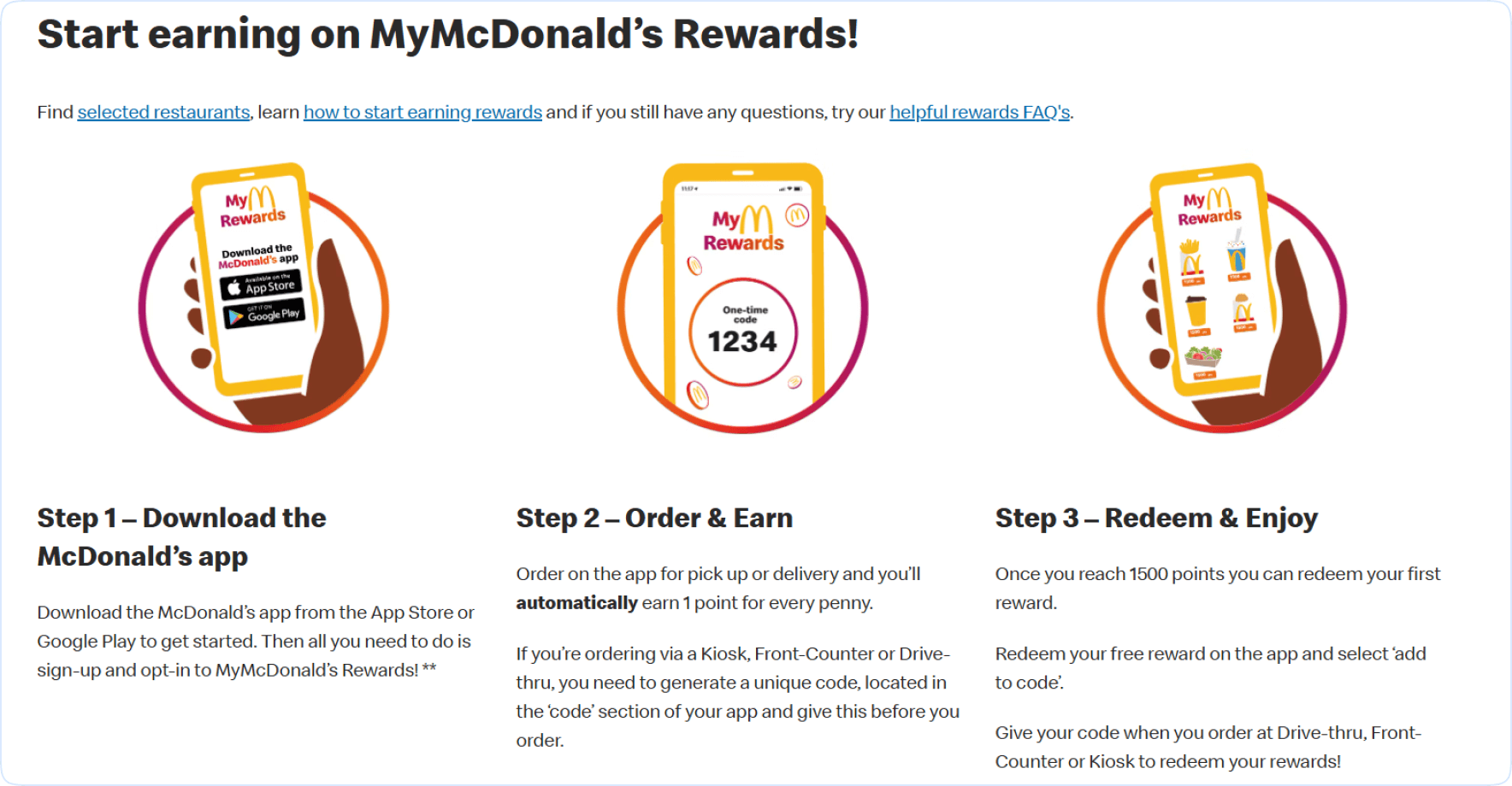 MyMcDonald's Rewards Program