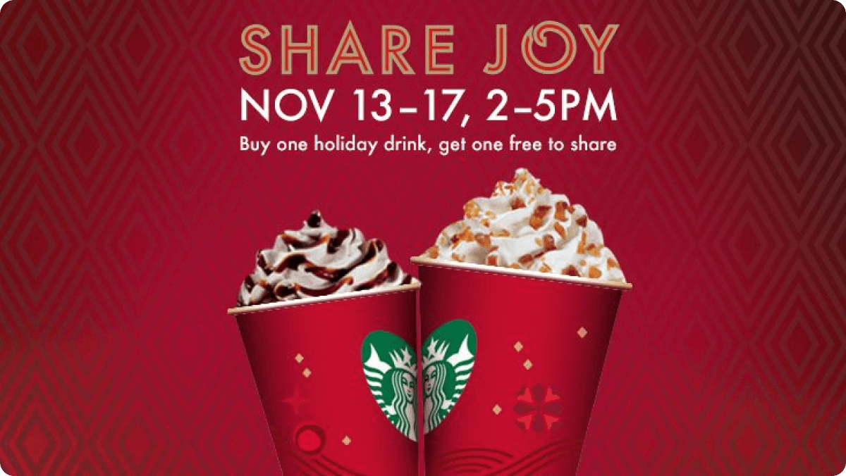 Starbucks Seasonal Beverage BOGO