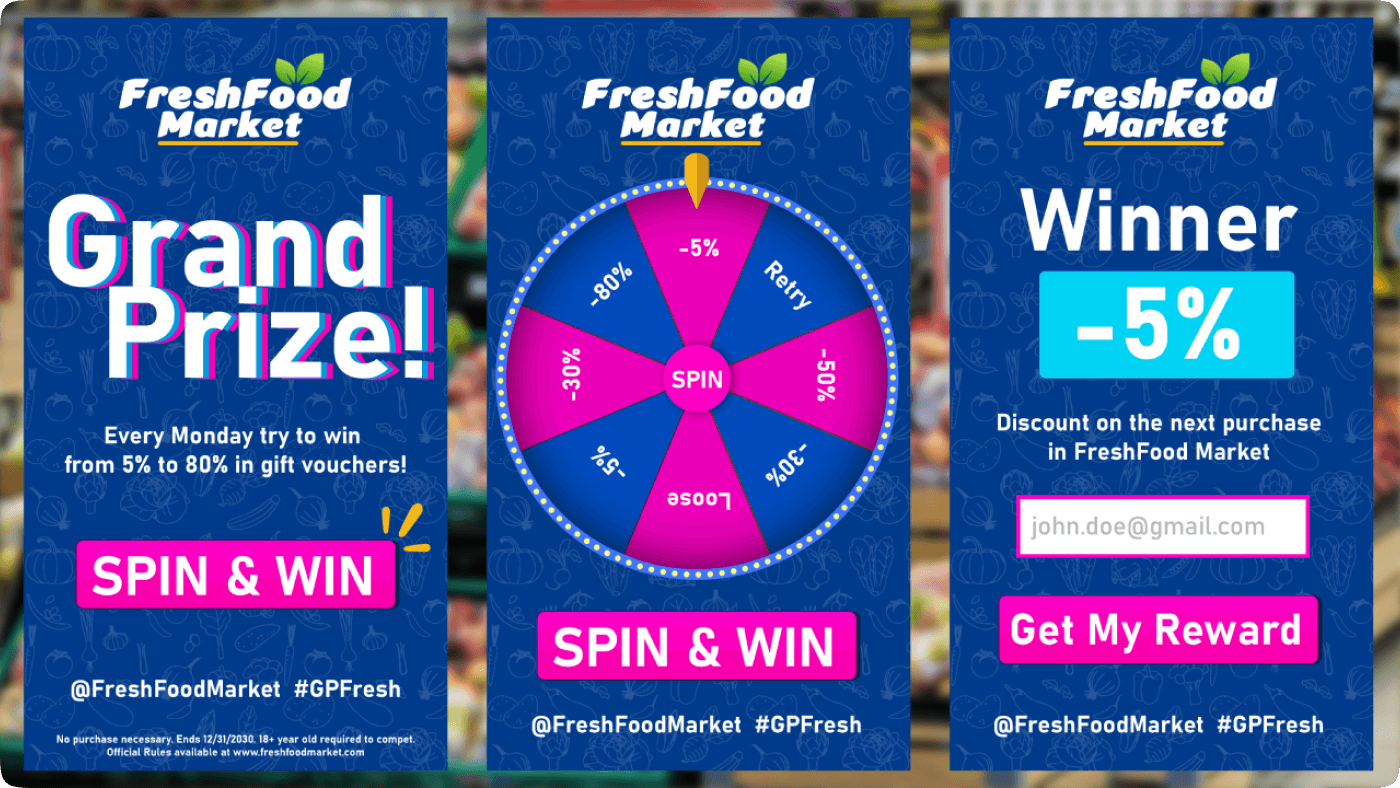 FreshFood Market Spin & Win Discount Game