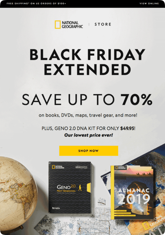  National Geographic Store product promotion on Black Friday