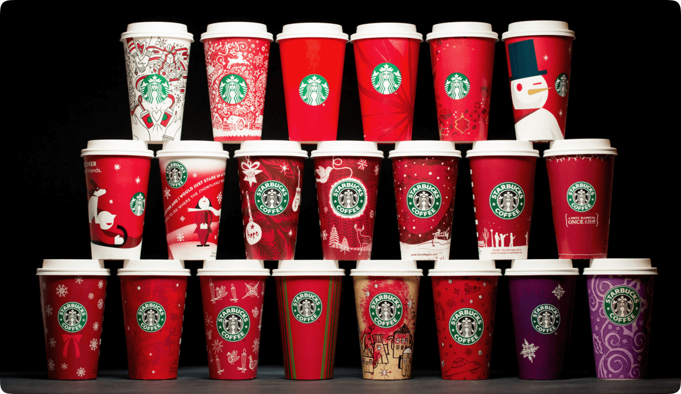 Seasonal Starbucks cup design promotion that comes with many perks and a special menu