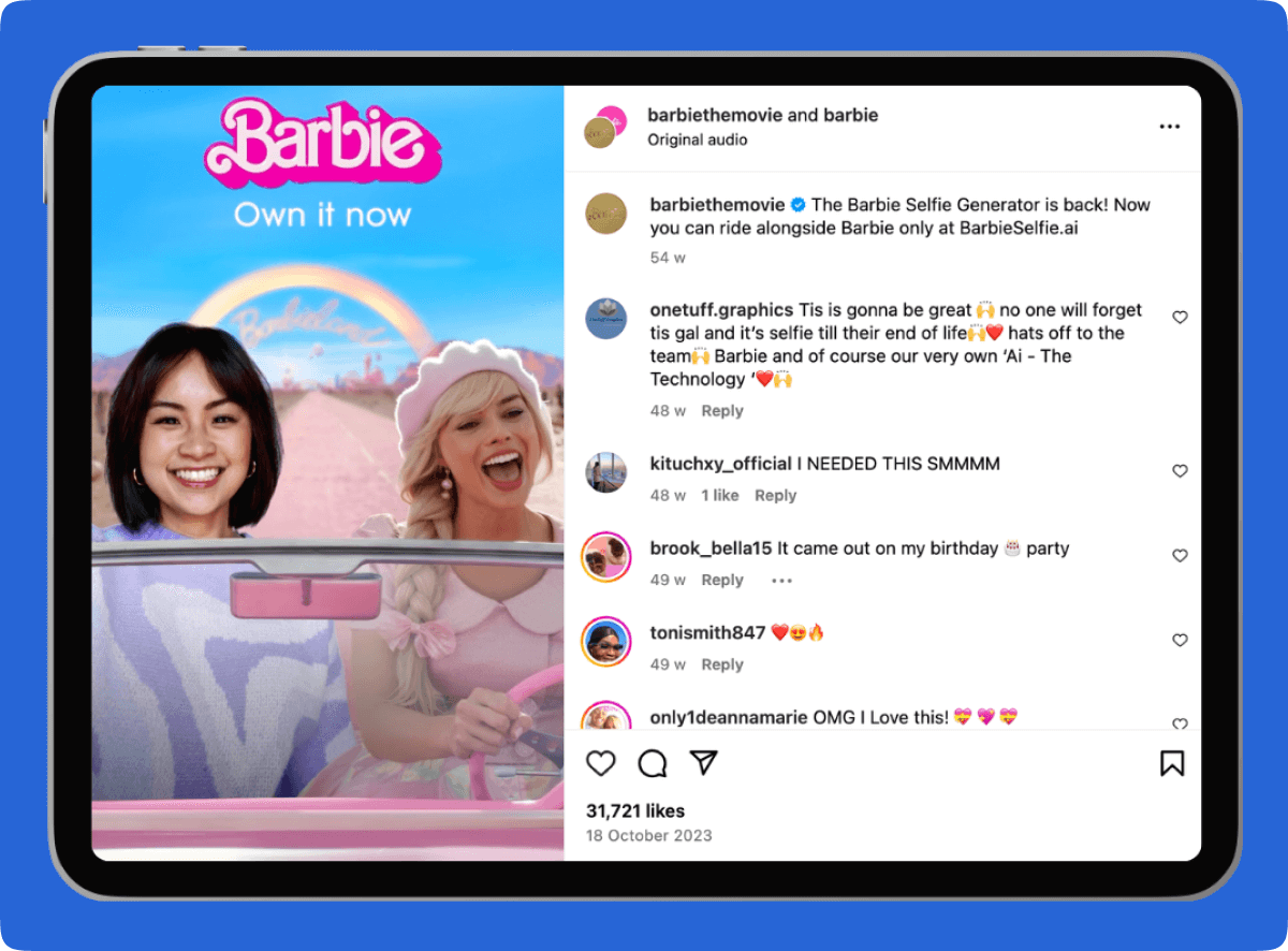 Barbie Engagement Сampaign with AI Selfie Generator
