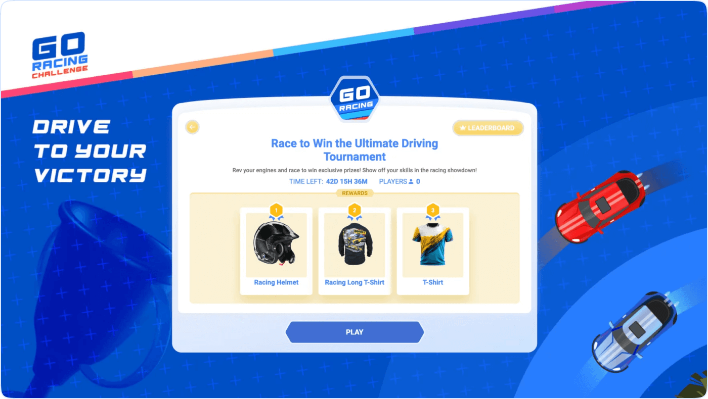 Racing-style game created with Winday Gamification Platform