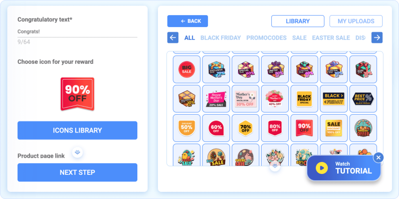 Choose Congratulatory Text and Icon in Winday Platform