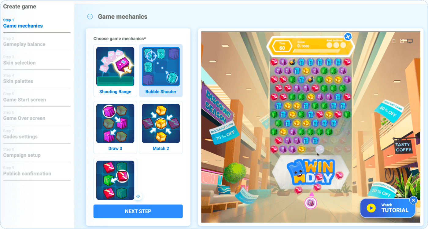 Choose Game Mechanics in Winday