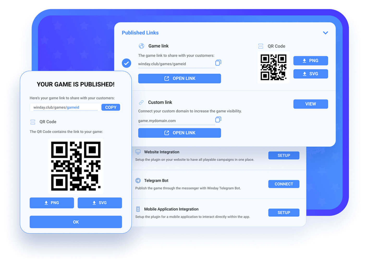 Winday Games: QR code distribution option