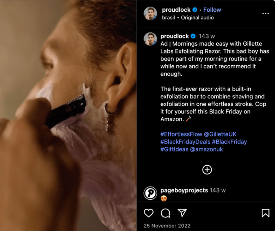 Amazon’s Black Friday Campaign: Gillette Labs Exfoliating Razor Promotion